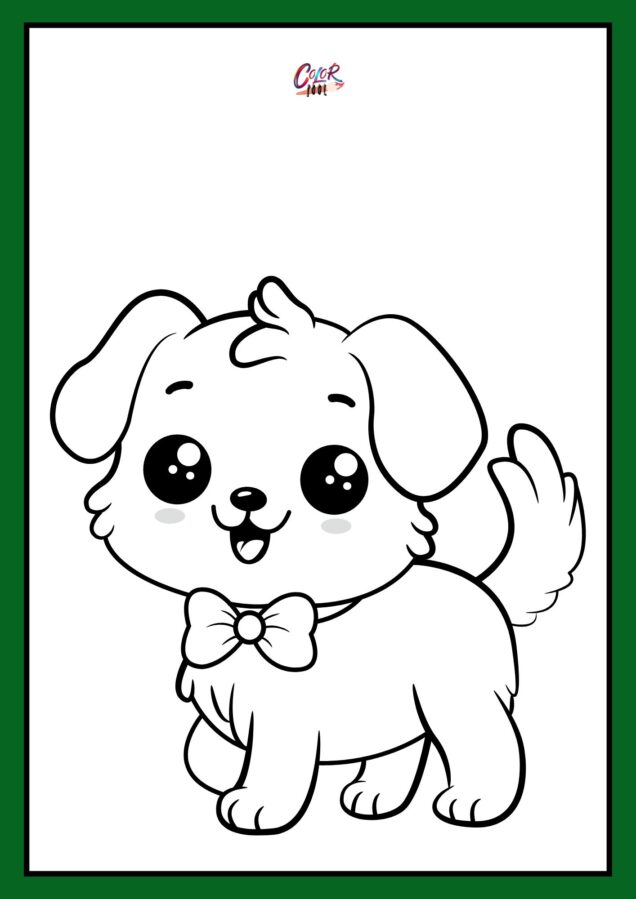 Printable Coloring pages dogs drawing for kids