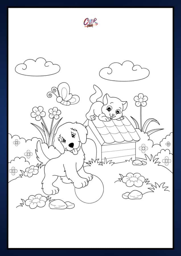 free dog printable coloring pages