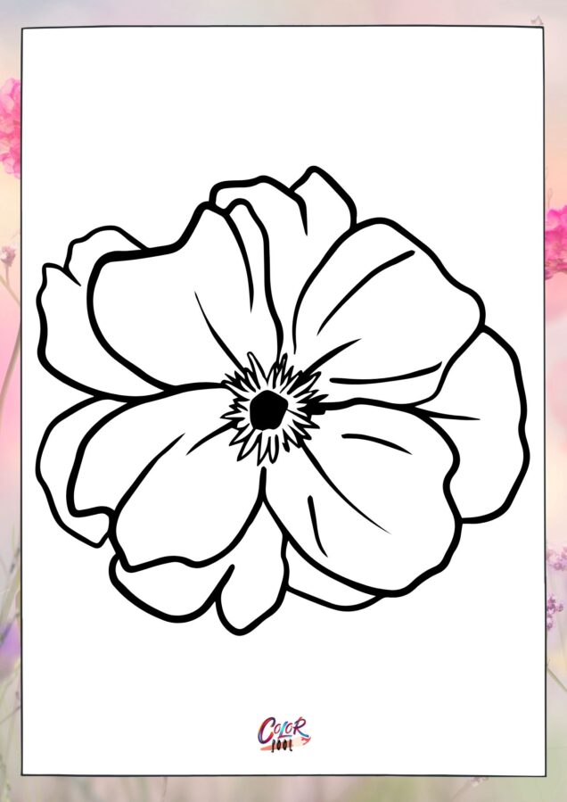 Detailed daisy flower coloring pages with leaves