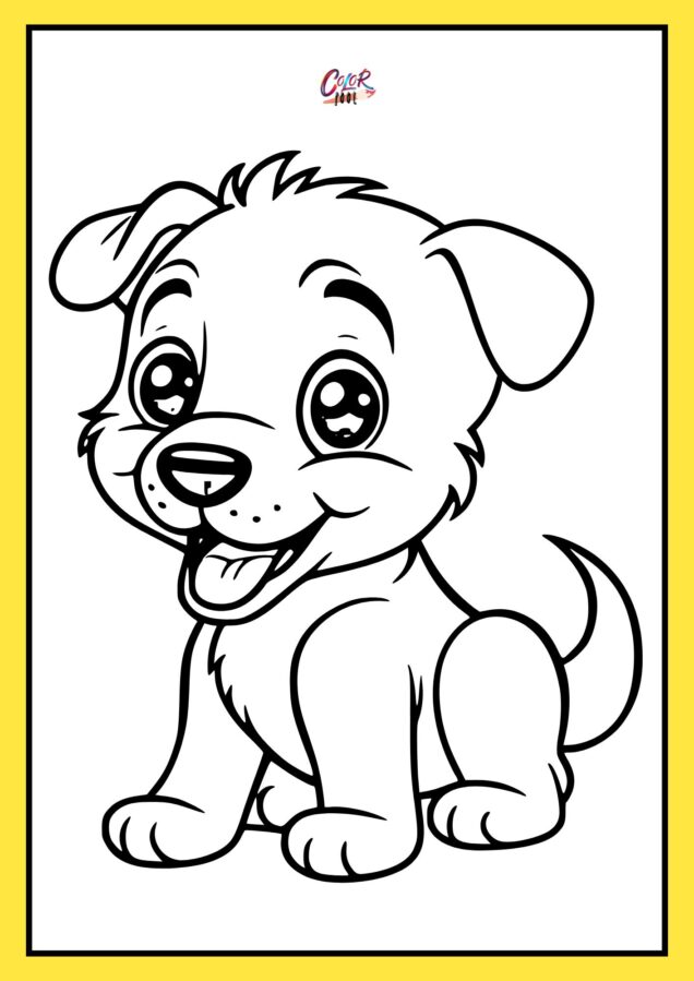 Free dog coloring pages outline for kids