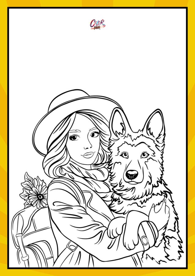 Dog man coloring pages