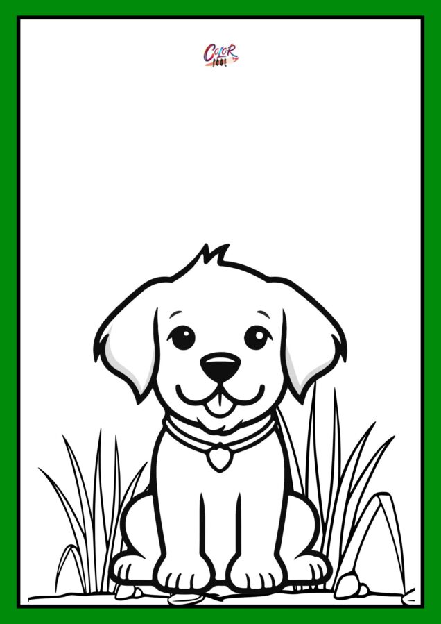 Printable dog coloring pages Smiling dog with floppy ears