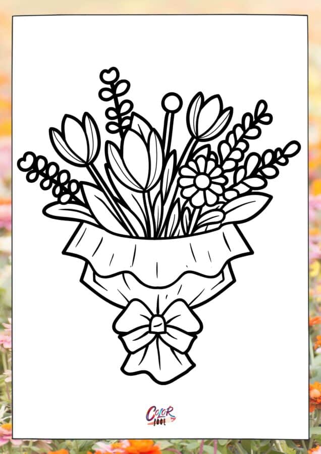 Flower garden coloring pages for springtime
