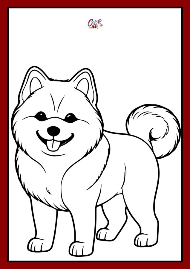 Cute dog coloring pages Cartoon dog with big smile