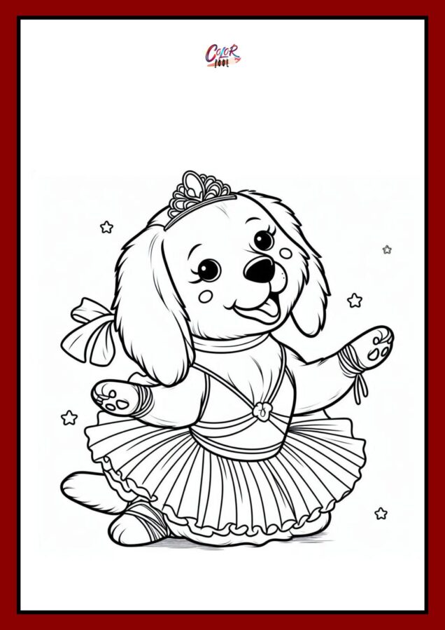 Dog dressed as a ballerina