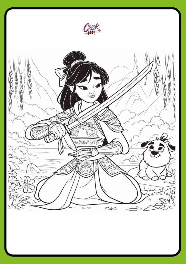 Mulan dressed in armor printables