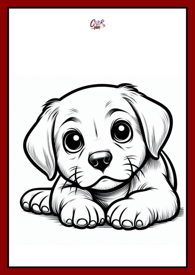 Puppy with big round eyes and floppy ears