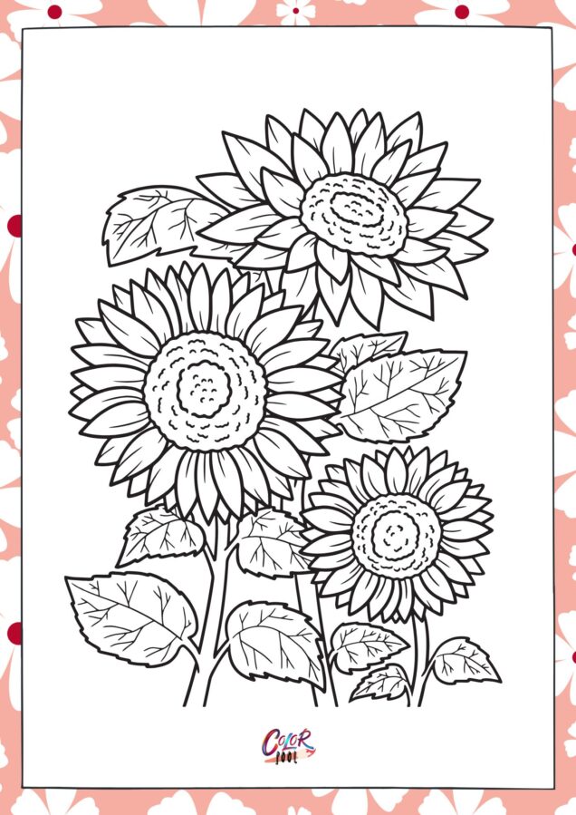 Coloring pages of flower gardens in spring