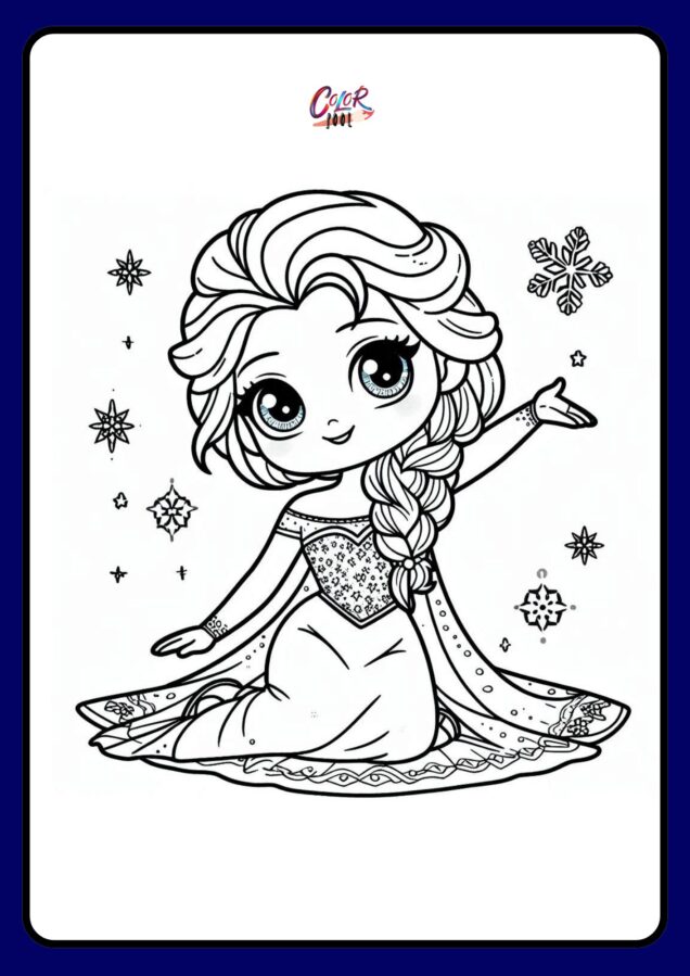 Elsa playing with snow printables