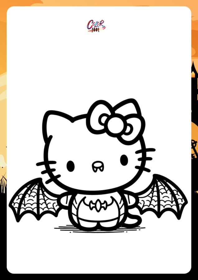 Hello kitty halloween color pages	to print at home