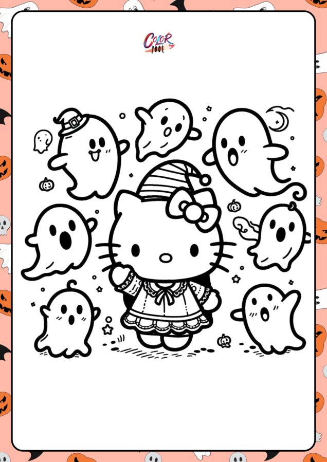 Hello Kitty with Friendly Ghosts Printables