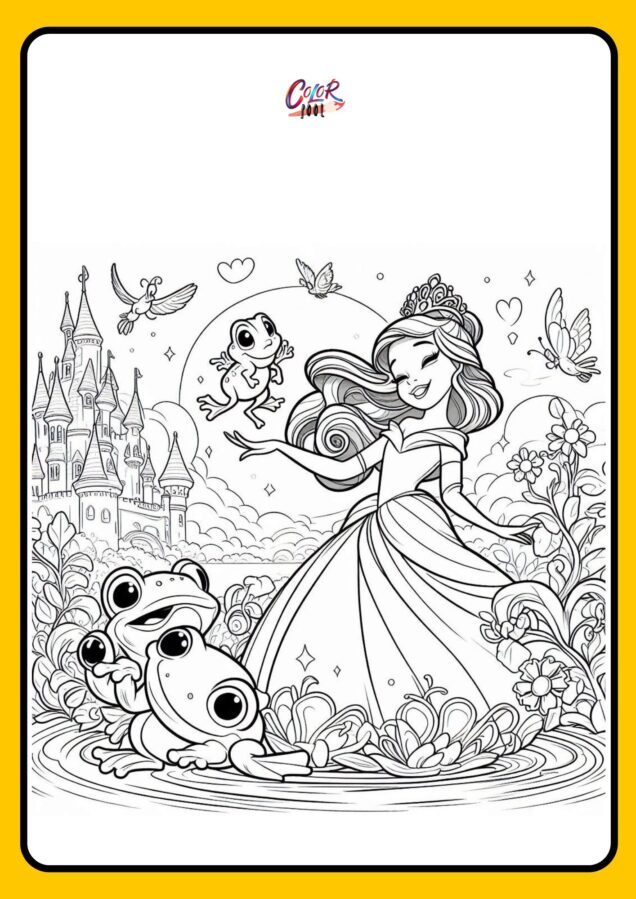 free princess and the frog coloring pages printables