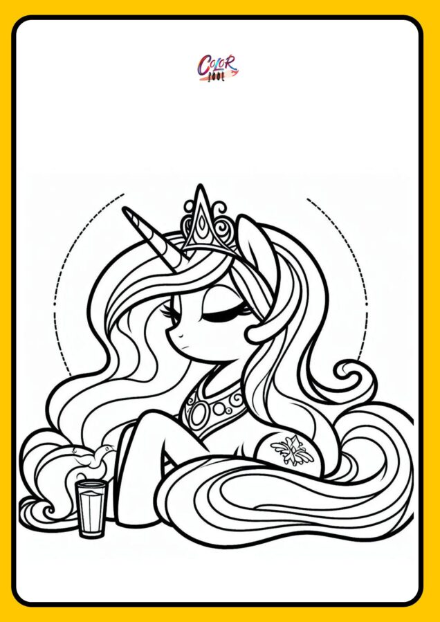 my little pony coloring pages princess celestia printables