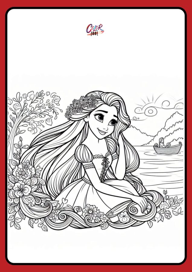 free disney princess rapunzel coloring pages printables