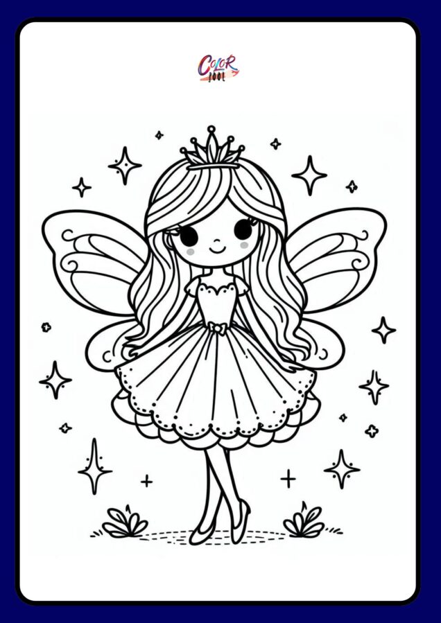 cute fairy princess coloring pages for kids