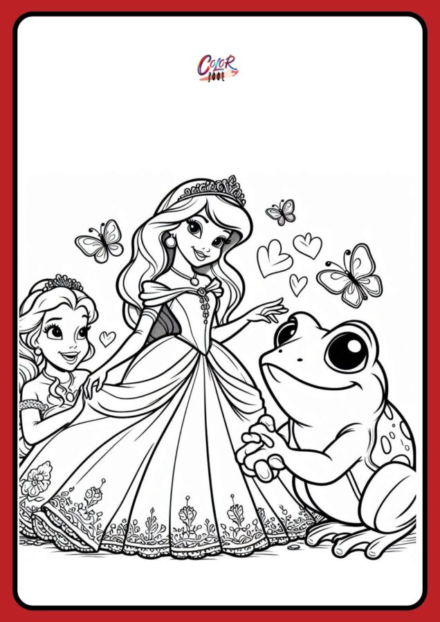 tiana princess and the frog coloring pages printables for kids