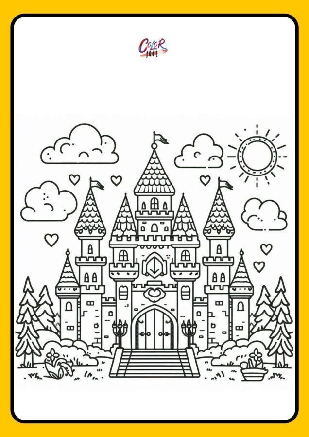 princess castle coloring pages for kids