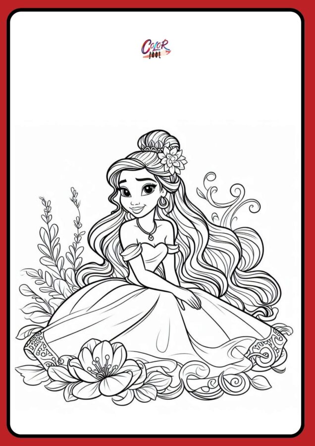 belle princess color pages printables