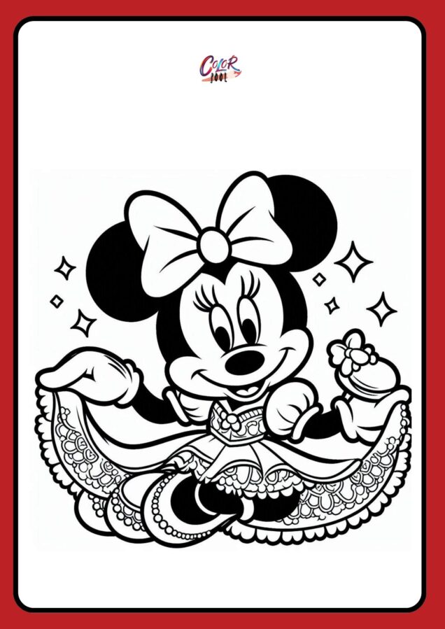 princess minnie coloring pages for kids