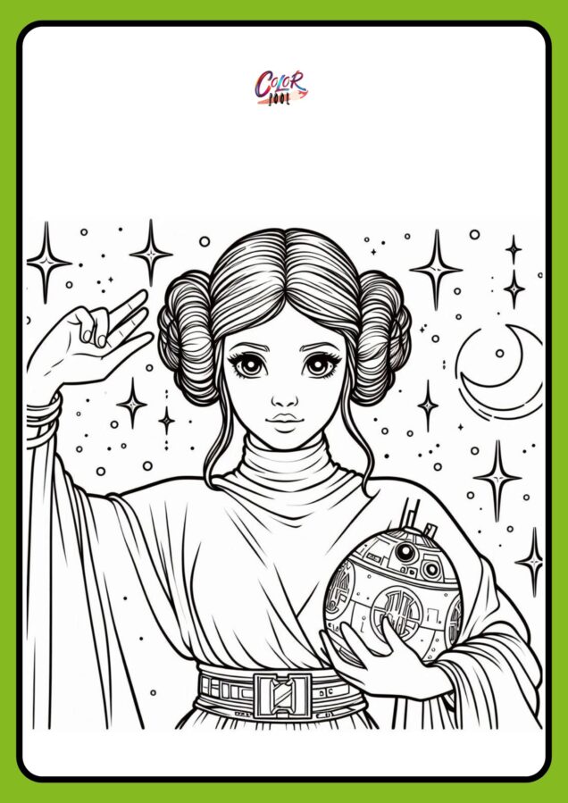 star wars coloring pages princess leia printables for kids