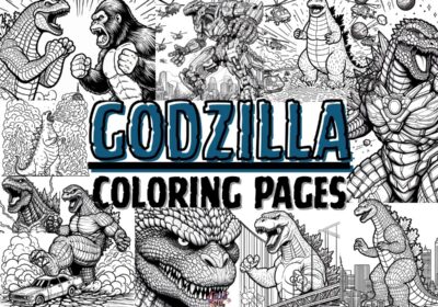 Godzilla coloring page feature image
